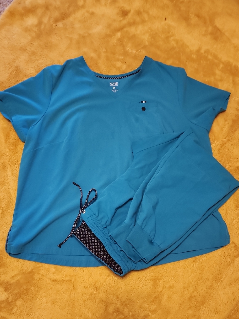 Koi Next Gen Teal Medical Scrub Top and Pants Set